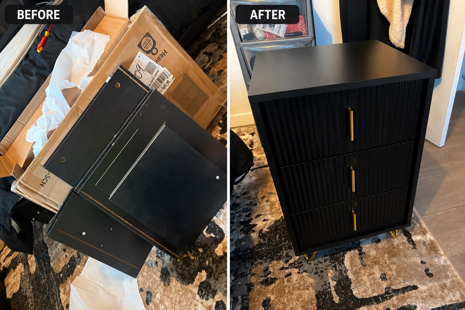 Flat pack chest of drawers assembled and positioned — ProFix Home Services Glasgow